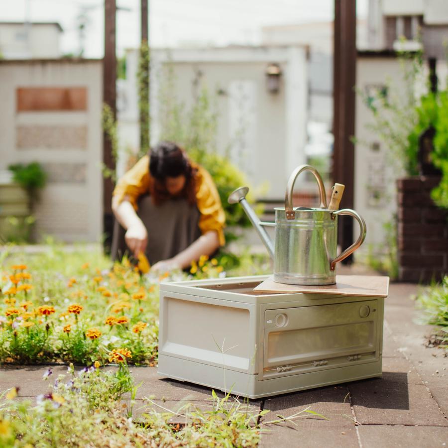 コンテナボックス 30L 折りたたみ 収納 天板 キャスター付 横開き