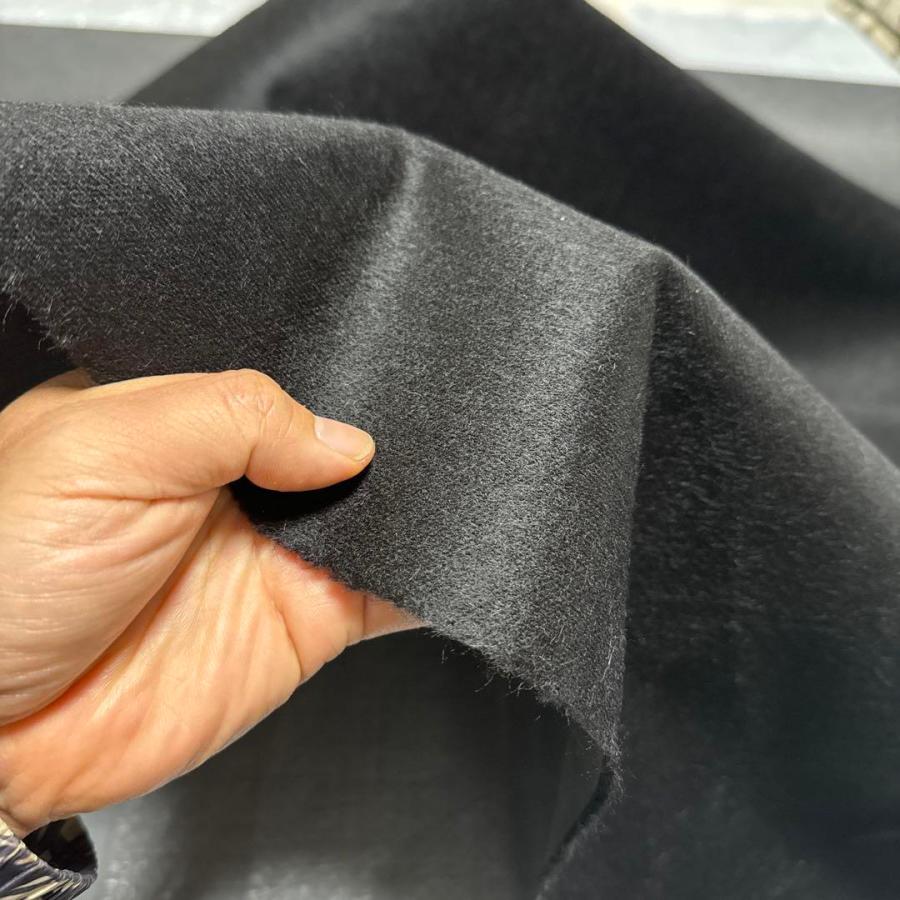 生地在庫 ② 布地生地2m no2280起毛薄手ニットボンディング固め黒 : 布地生地