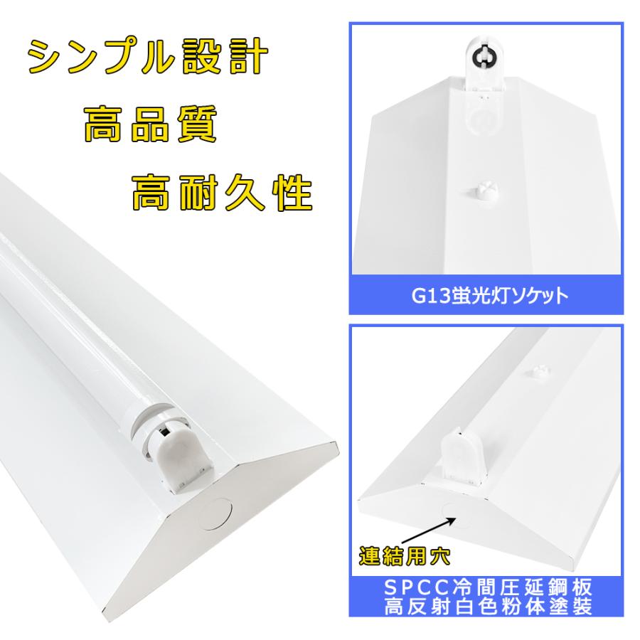 LED蛍光灯器具 LEDベースライト 逆富士 1灯 20W形 天井直付型 蛍光灯