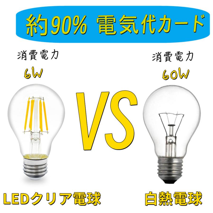 LEDクリア電球 A60 LED電球 E26 60W相当 フィラメント型 エジソン