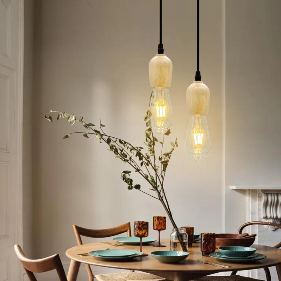 ペンダントライト 吊り下げライト 木製 北欧 天然木 ダクトレール用