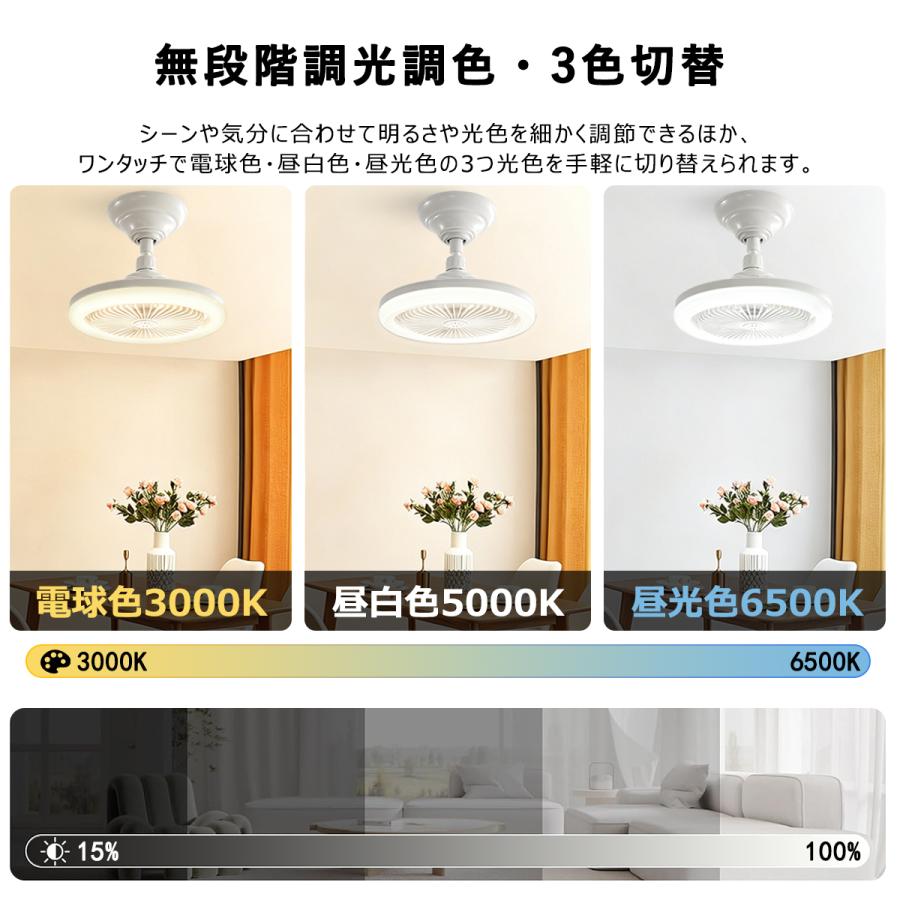 シーリングファンライト コンパクト 4畳 4.5畳 6畳 扇風機 調光調色調