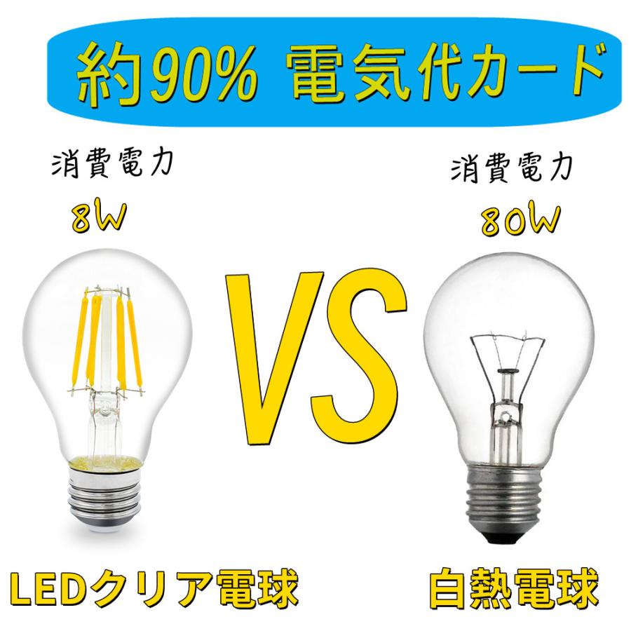 LEDクリア電球 A60 LED電球 E26 80W相当 フィラメント型 エジソン