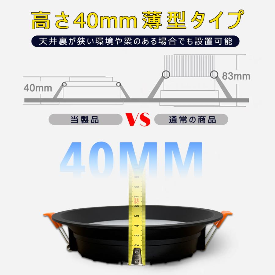 LEDダウンライト 75φ 100φ 125φ 150φ 埋め込み 一体型 ブラック枠 天井