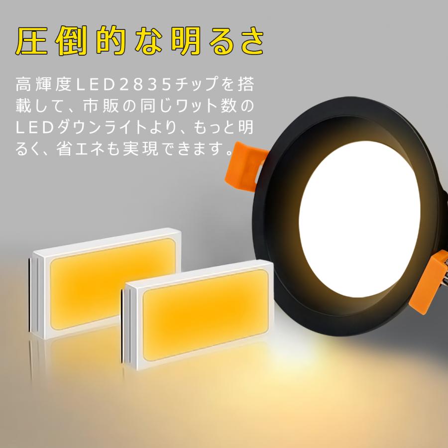 LEDダウンライト 75φ 100φ 125φ 150φ 埋め込み 一体型 ブラック枠 天井