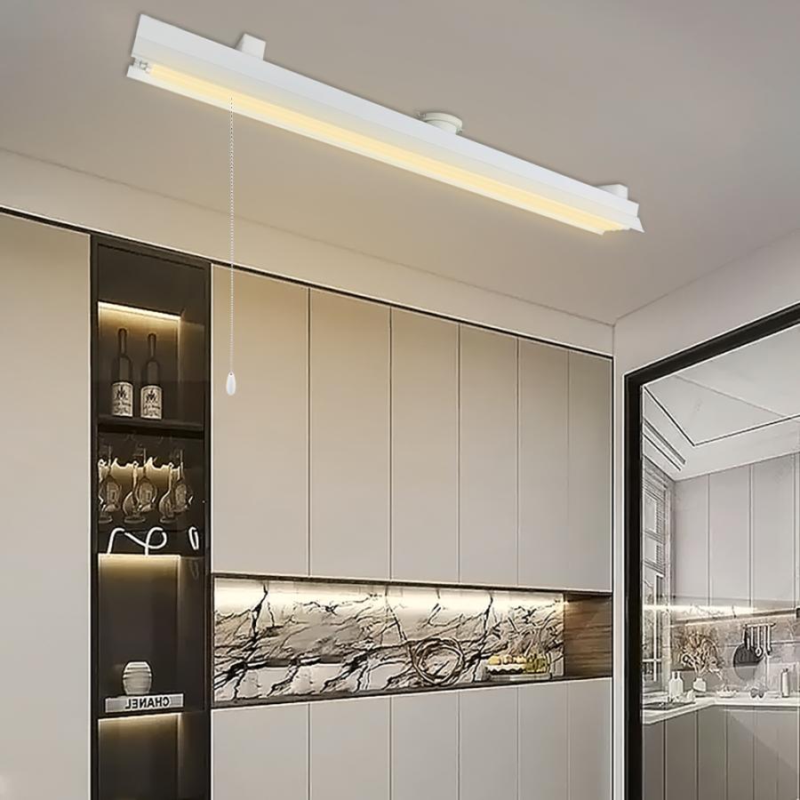引掛シーリング式 LED蛍光灯器具 引きひもスイッチ付 笠付トラフ 2灯
