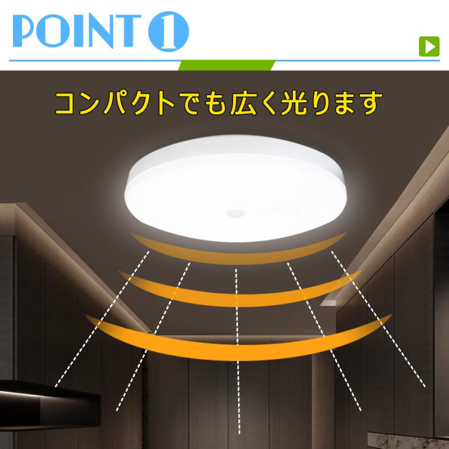 人感・光感センサー付 LEDシーリングライト 小型 おしゃれ シンプル