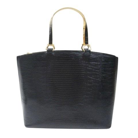 銀座 WAKO 和光 ハンドバッグ リザード 蜥蜴 ブラック 革バッグ