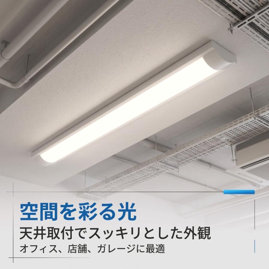 LED蛍光灯専用器具 LEDベースライト 40W形 2灯式 直付 長方形型 器具のみとLED蛍光灯付き選択可能 薄型 カバー付 両側給電用 天井照明 holder-2T-X | 慧光 | 03