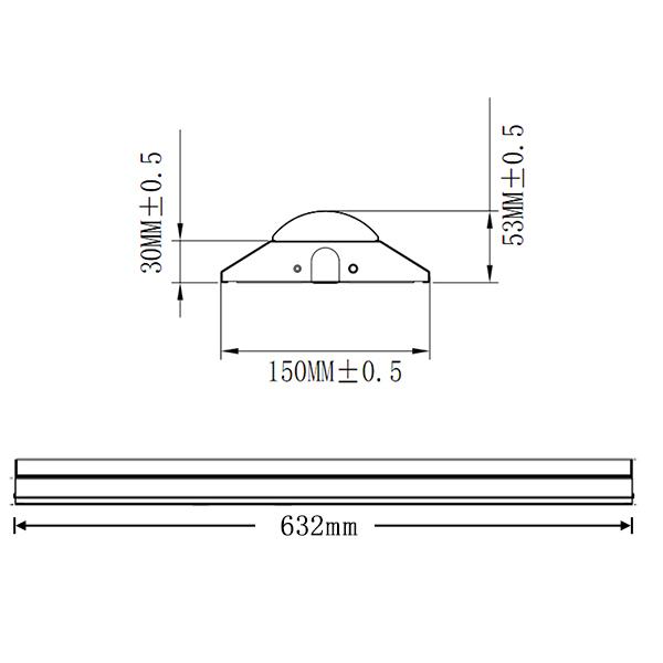 逆富士形 LEDベースライト LED蛍光灯 器具一体型 20W型3灯相当 63cm 3000LM  天井直付 発光部交換可能 逆富士形 BASE-60｜ecoled｜03