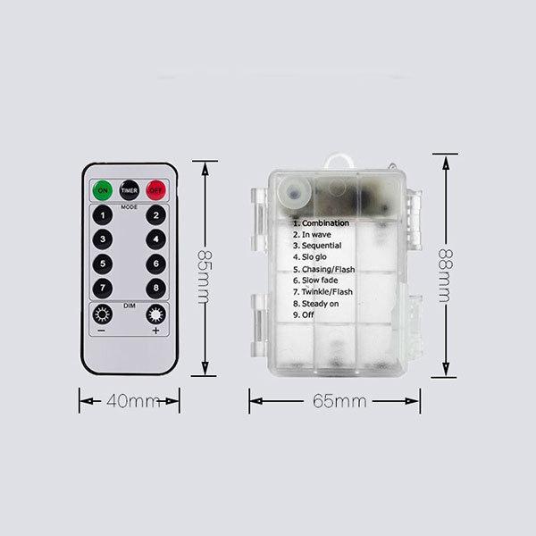 電池式  防滴  リモコン付き LEDイルミネーションライト 8パターン 100球 200球 色選択 クリスマス飾り 電飾 屋外 パーティーインテリア BTRY100-X | ブランド登録なし | 01
