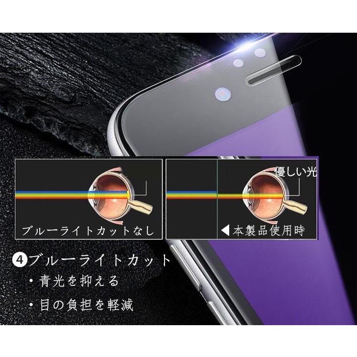 ガラスフィルム ブルーライトカット 紫色進化版 iPhoneX iPhone6 7 8