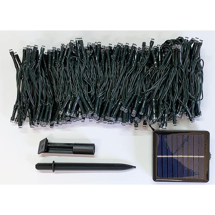 LED 防滴 イルミネーションライト 300球 15m シャンパンゴールド 電気代ゼロ ソーラーパネル充電式 メール便限定送料無料 G-300 | ブランド登録なし | 01