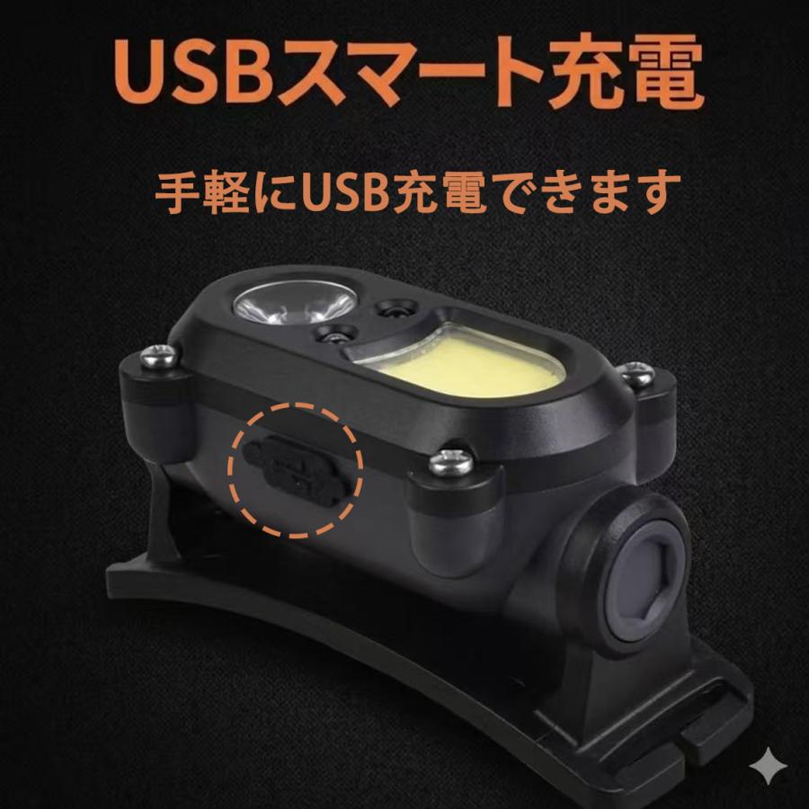 ヘッドライト ヘッドランプ USB充電式 ハンドセンサー機能 LEDライト2種 光量調節 軽量 生活防水 釣りライト 手振り検知 アウトドア 防災 headlt-A | ブランド登録なし | 01