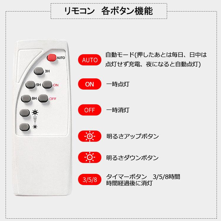 LEDソーラーライト 分離式 ソーラー投光器 昼光色 リモコン付 ガーデンライト 防水 配線不要 電気代ゼロ 防犯灯 庭園 看板照明 タイプ選択可 YY-X | ブランド登録なし | 08