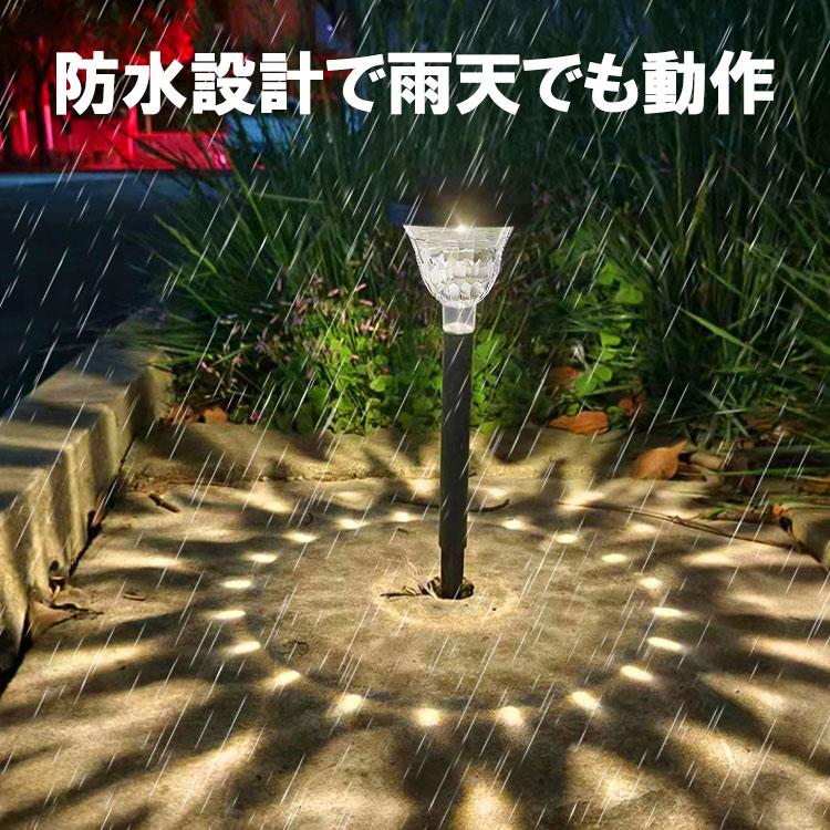 LEDソーラーライト 2個セット 小型 センサーライト デザインライト 電球色 ポールライト 暗くなると自動点灯 庭園灯 ガーデンライト 防水 防犯 STY-Y-2set | ブランド登録なし | 02