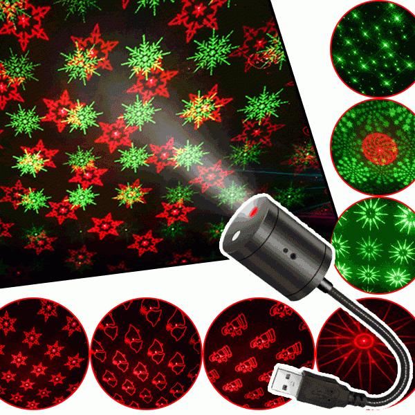 LEDモーショングプロジェクションライト USB式 LEDイルミネーション  プロジェクターランプ  クリスマス パーテイー飾り  投影ランプ USB-STL-K｜ecoled｜03