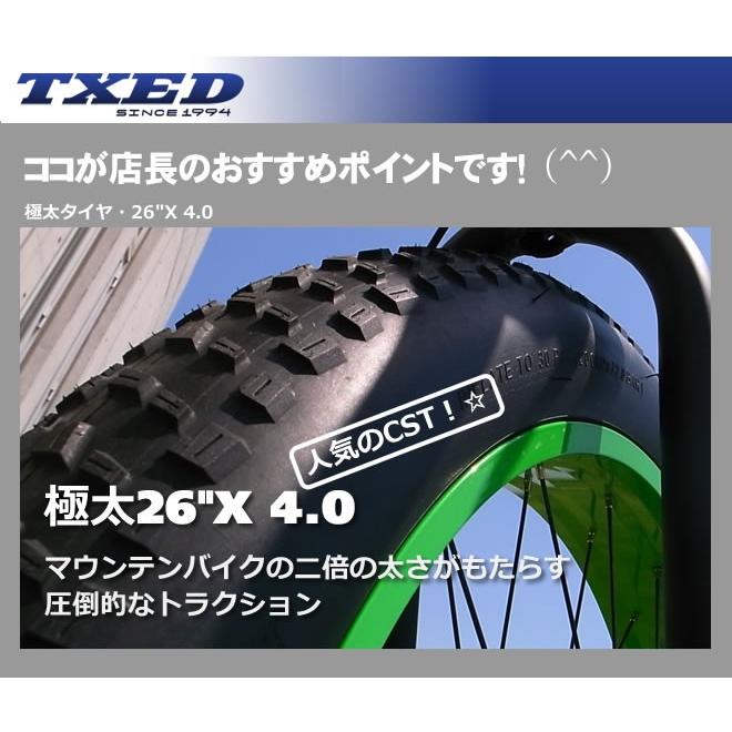 【送料無料】ファットバイク ビーチクルーザー 自転車 26インチ FATBIKE シマノ7段変速｜ecolife-araisk2011｜05