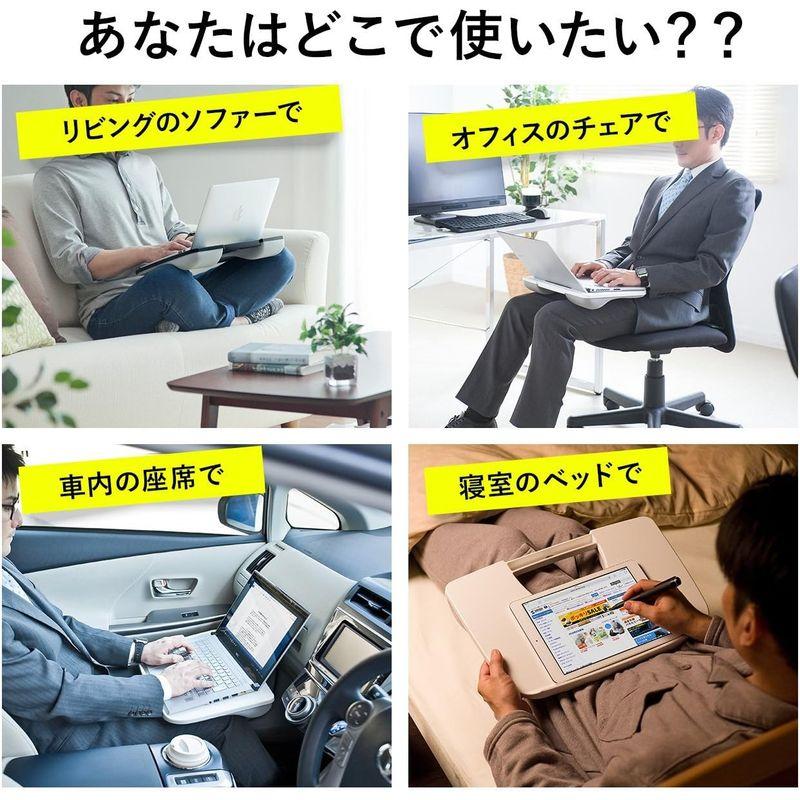 サンワダイレクト ひざ上テーブル ノートPC/タブレット用 15.6型対応 軽量 310g クッション付き ブラック 200-HUS005B｜ecolife-market｜04