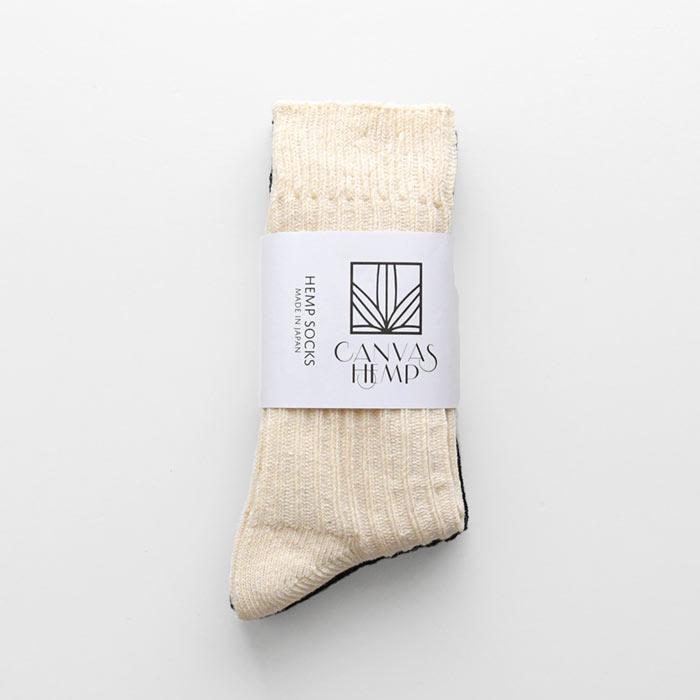 日本製 CANVAS HEMP リブクルー 2足組 靴下 ソックス ヘンプ麻 抗菌防臭 靴下 レディース 大きいサイズ 23AW0818, |  | 18