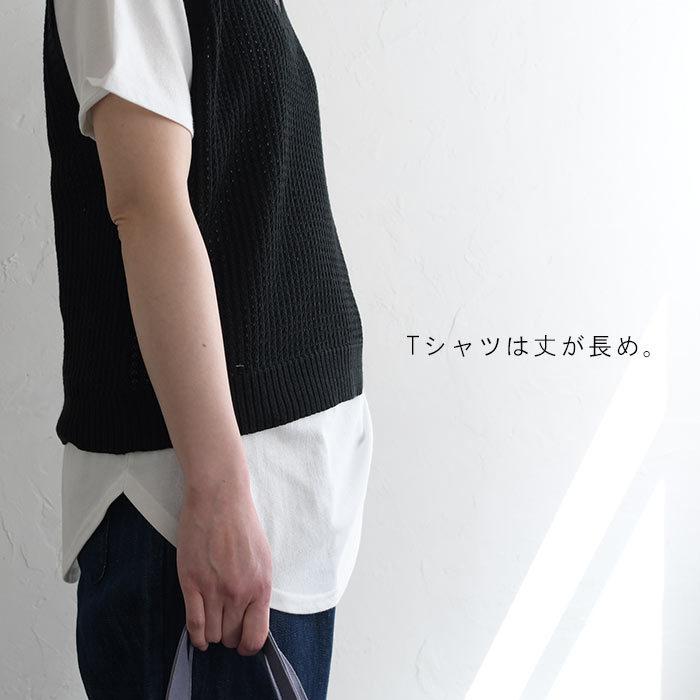 セール トップス ベスト Tシャツ アンサンブル セット 2way ニットベスト 重ね着 透かし編み 着回し 春 夏 レディース 21ss0416 エコロコ Q3 d Ecoloco 通販 Yahoo ショッピング