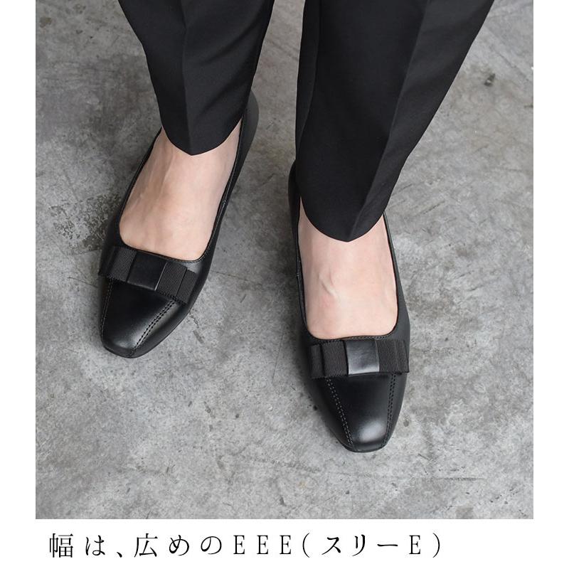 2,222円OFFクーポンあり パンプス 3E レディース オケージョン 本革 ローヒール 太ヒール 幅広 甲高 本革 楽ちん 歩きやすい 22.0〜24.5cm 25AW0919R, |  | 06