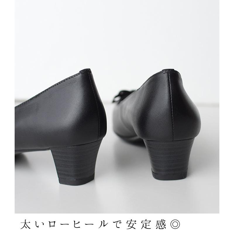 2,222円OFFクーポンあり パンプス 3E レディース オケージョン 本革 ローヒール 太ヒール 幅広 甲高 本革 楽ちん 歩きやすい 22.0〜24.5cm 25AW0919R, |  | 08