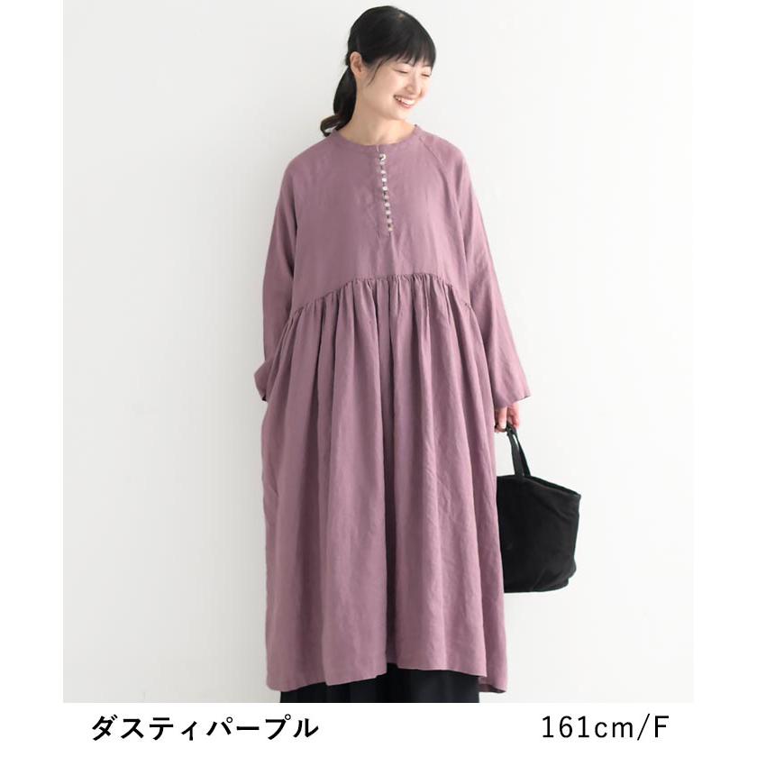 08Mab ワンピース ロング レディース 08マブ 14番手リネン 08Mab ワンピース ロング レディース 08マブ 14番手リネン