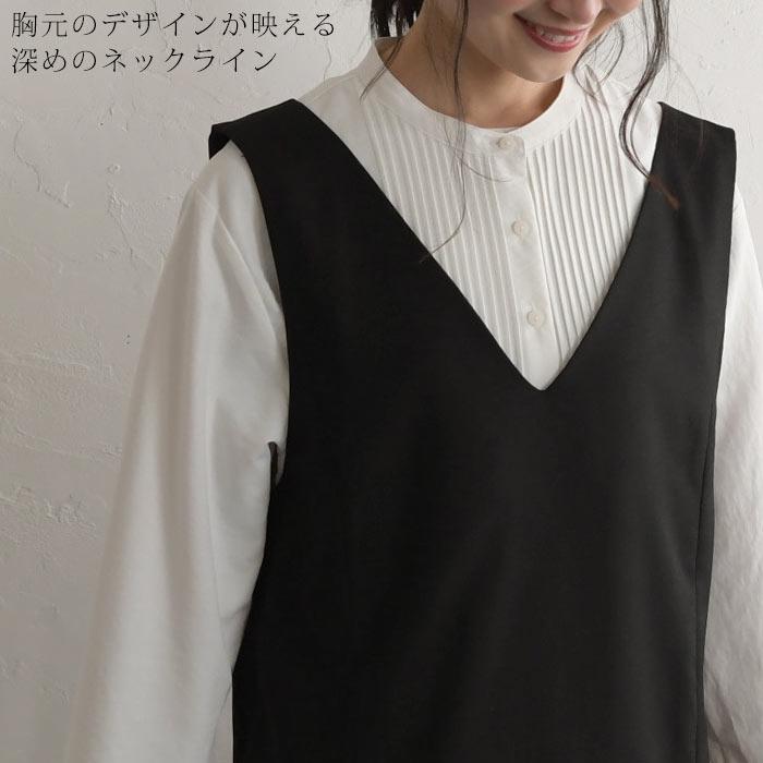 クーポンで半額 ワンピース D*g*y ノーカラー Vネック 長め丈 すっきり オケージョン 2220AW0120, 爆買 | D*g*y | 05