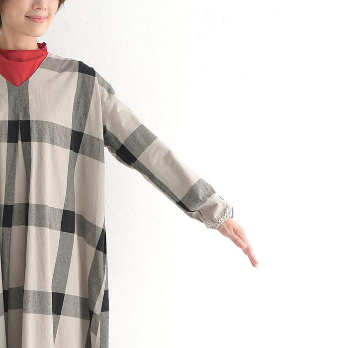 最大20％OFFクーポンあり D*g*y ショール付き コットン 大判チェック フレアワンピース 綿100％ 23AW0901, 爆買 | D*g*y | 15