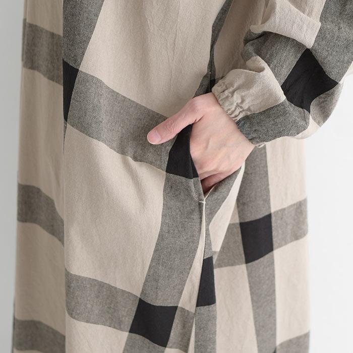 最大20％OFFクーポンあり D*g*y ショール付き コットン 大判チェック フレアワンピース 綿100％ 23AW0901, 爆買 | D*g*y | 16