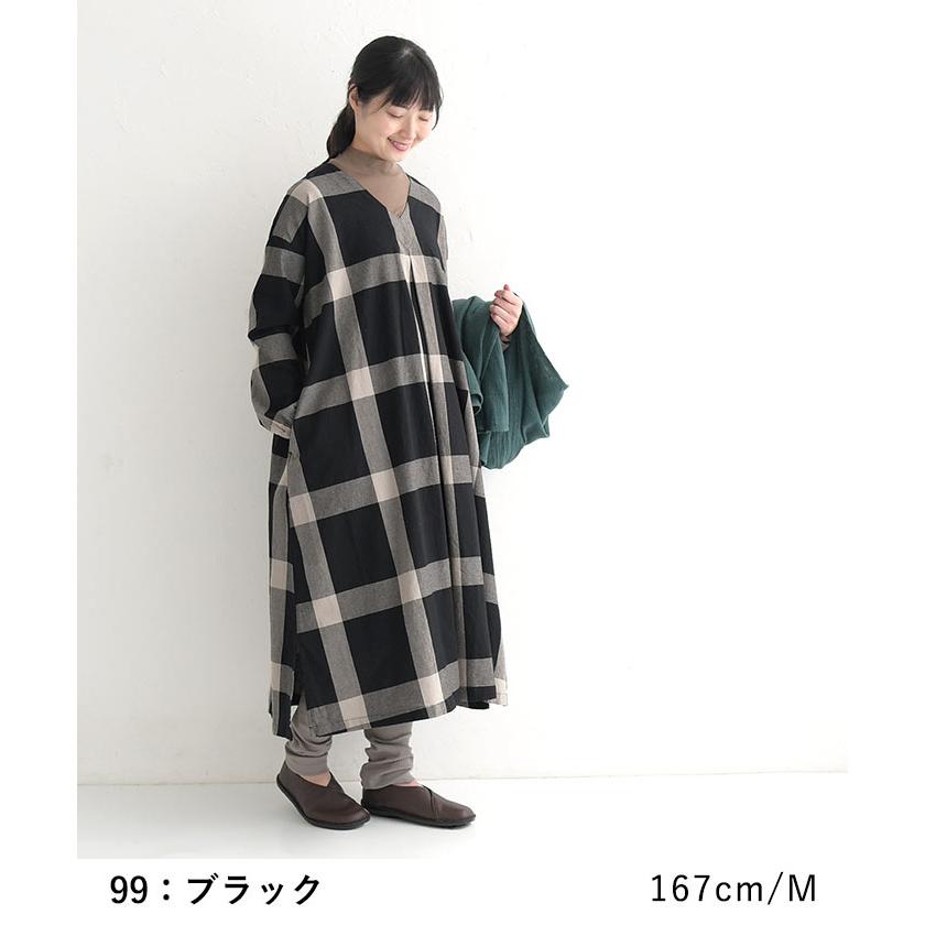 最大20％OFFクーポンあり D*g*y ショール付き コットン 大判チェック フレアワンピース 綿100％ 23AW0901, 爆買 | D*g*y | 05