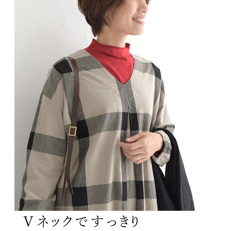 最大20％OFFクーポンあり D*g*y ショール付き コットン 大判チェック フレアワンピース 綿100％ 23AW0901, 爆買 | D*g*y | 06