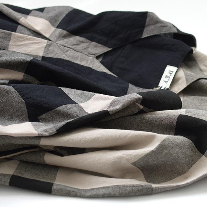 最大20％OFFクーポンあり D*g*y ショール付き コットン 大判チェック フレアワンピース 綿100％ 23AW0901, 爆買 | D*g*y | 10