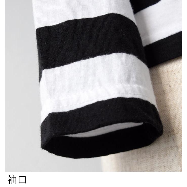 メール便可 ロンT Tシャツ 綿100% カットソー ボーダーカットソー 大きいサイズ 25SS0214R, | earth_eco_loco | 13