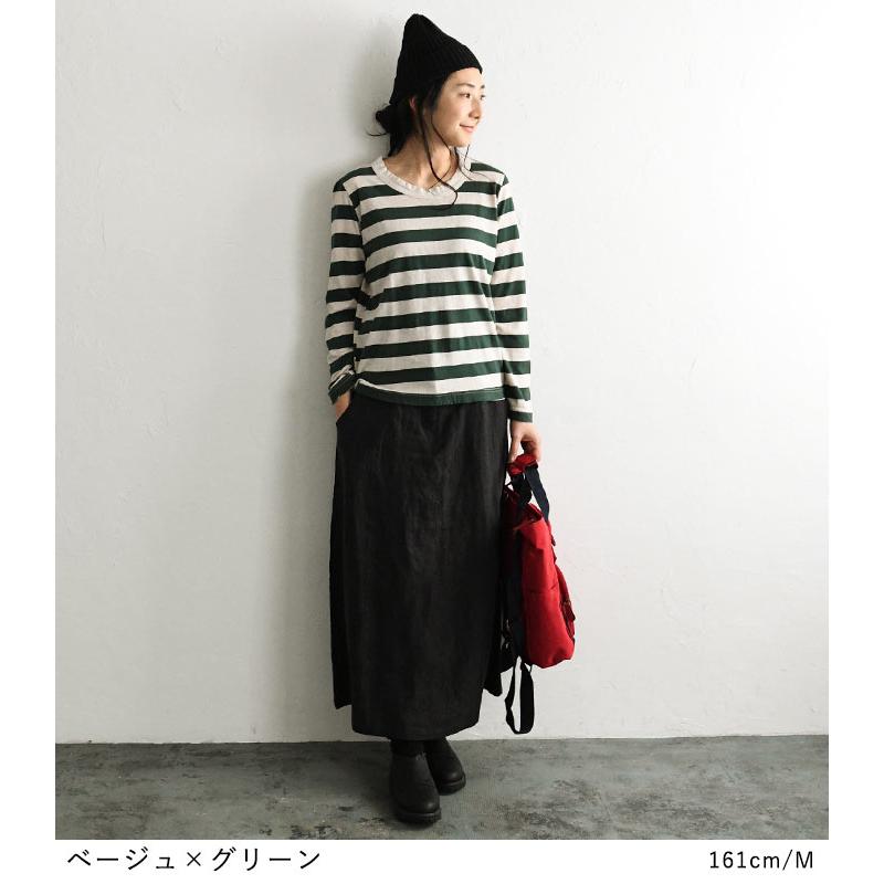 メール便可 ロンT Tシャツ 綿100% カットソー ボーダーカットソー 大きいサイズ 25SS0214R, | earth_eco_loco | 05