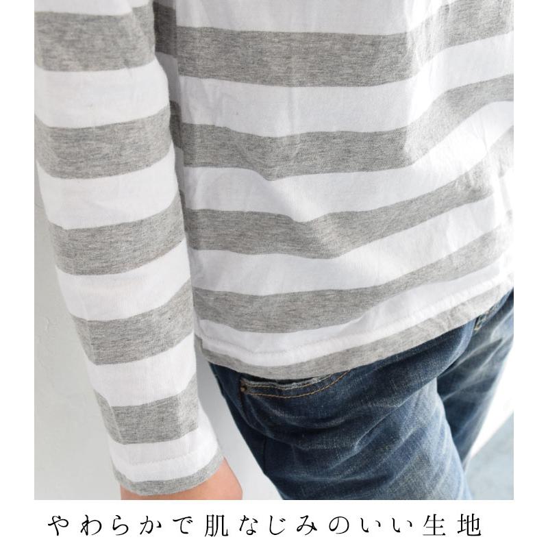 メール便可 ロンT Tシャツ 綿100% カットソー ボーダーカットソー 大きいサイズ 25SS0214R, | earth_eco_loco | 06