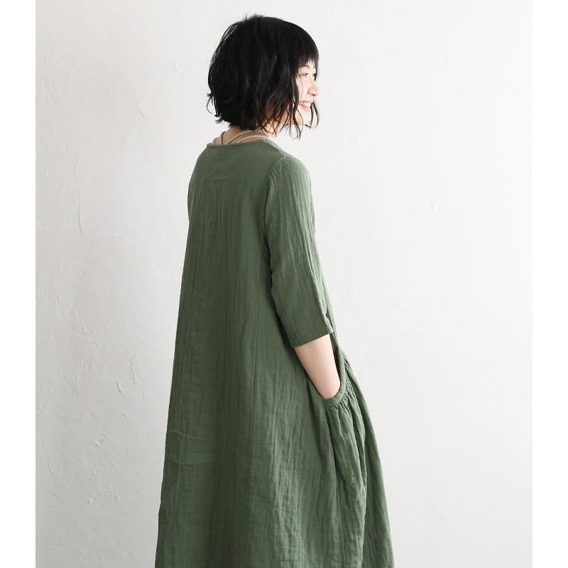 LERURE Aラインワンピース　刺繍入り　Mサイズ d332-r1.jpg