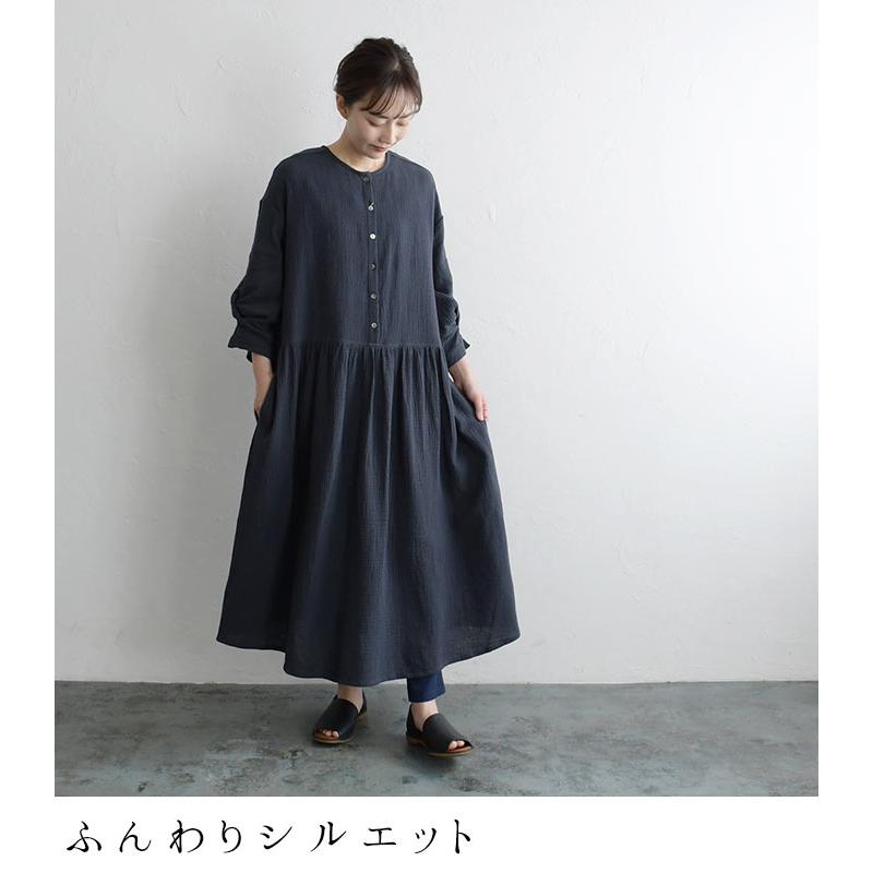 earth_eco_loco ワンピース 楊柳ダブルガーゼ 前後2way M〜3L 春 earth_eco_loco ワンピース 楊柳ダブルガーゼ 前後2way M〜3L 春
