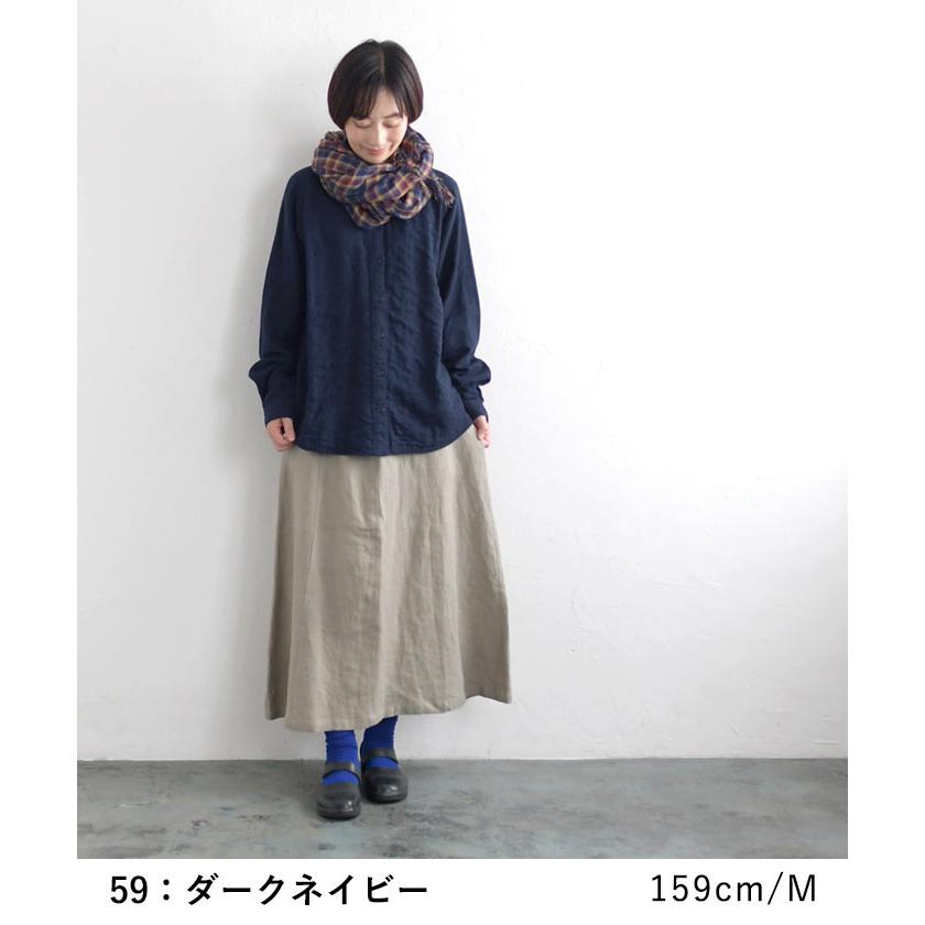ノーカラー ラグランシャツ 40番手ダブルガーゼ 綿100％ Wガーゼ 秋 春 23AW0824, | earth_eco_loco | 12