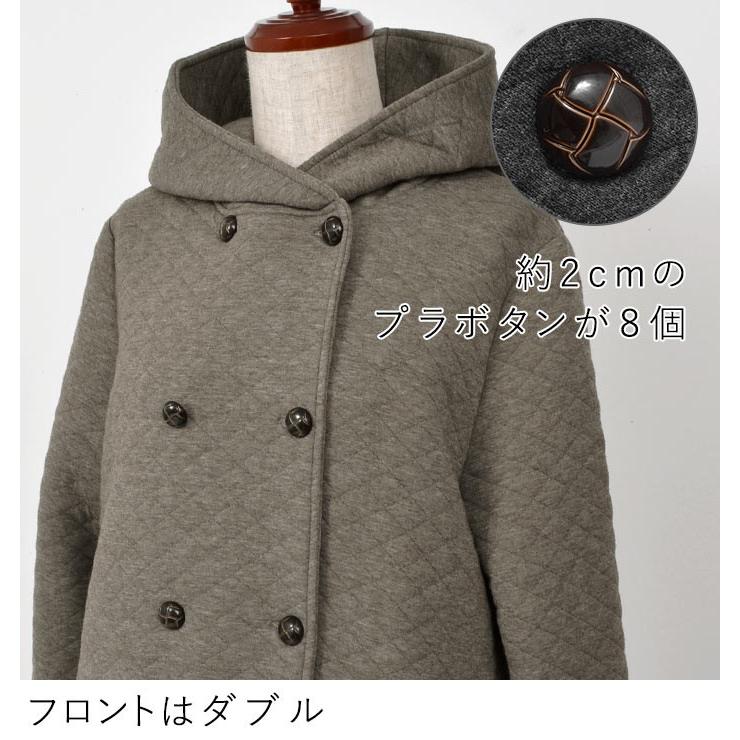 キルティングコート ダブルボタン ショート丈 コート フード M 3l 秋 冬 春 レディース オリジナル 2020aw0918 E2202 Ecoloco 通販 Yahoo ショッピング