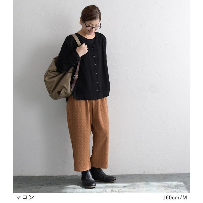 残り僅かセール パンツ ジャガード柄 9分丈 タックパンツ 送料無料 レディース 1920AW1129, |  | 04