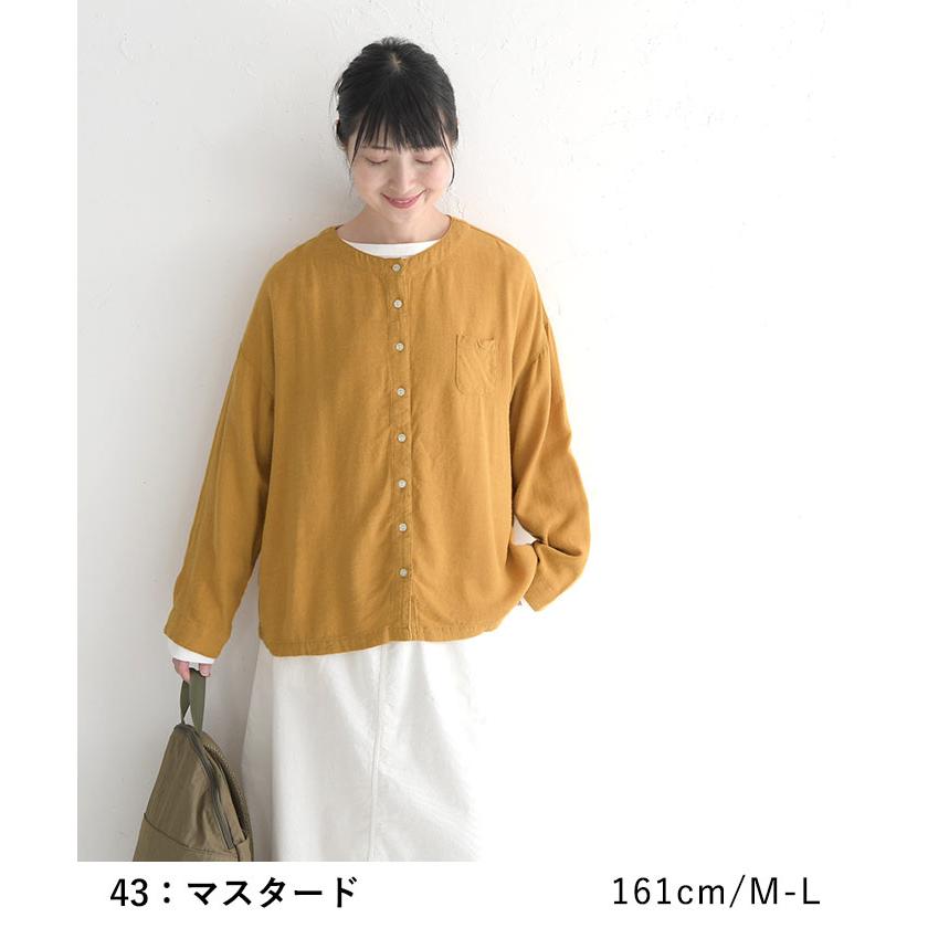 earth_eco_loco 最大20％OFFクーポンあり ガーゼブラウス ウール混