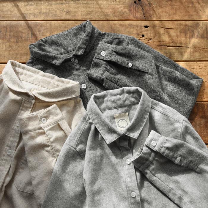 ブラウス シャツ 長袖 レディース 綿麻起毛 大きいサイズ 24AW0927R,   オリジナル |  | 13