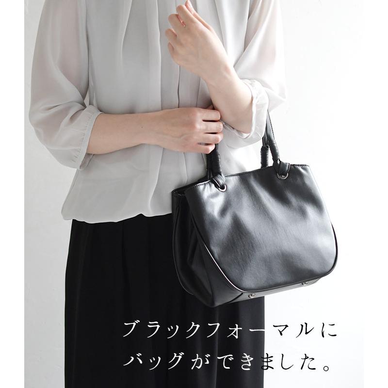 earth_eco_loco ブラックフォーマル じゃばら式丸形 バッグ 冠婚