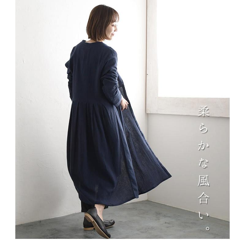 ワンピース 楊柳ダブルガーゼ ウェストタック V開きワンピース オリジナル 春 夏 レディース コットン 21ss0402 母の日 ギフト 319 Ecoloco 通販 Yahoo ショッピング