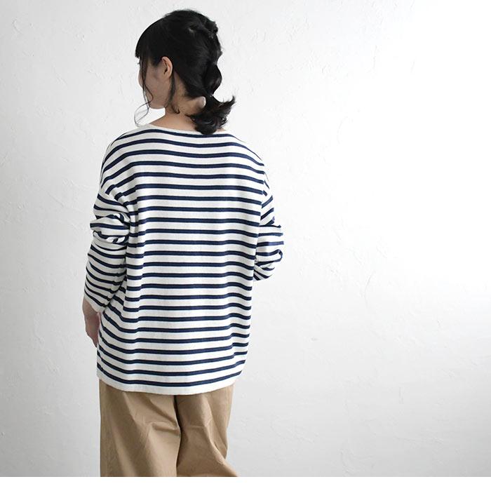 45R ウールリブニットプルオーバー ネイビー ボーダー 45R ウールリブニットプルオーバー ネイビー ボーダー - メルカリ