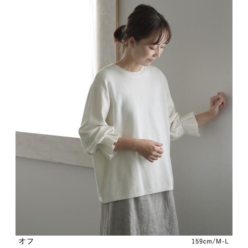 ニットプルオーバー レディース セーター 綿ニット クルーネック ふわり袖 エコロコ 2220SS0204, | earth_eco_loco | 12