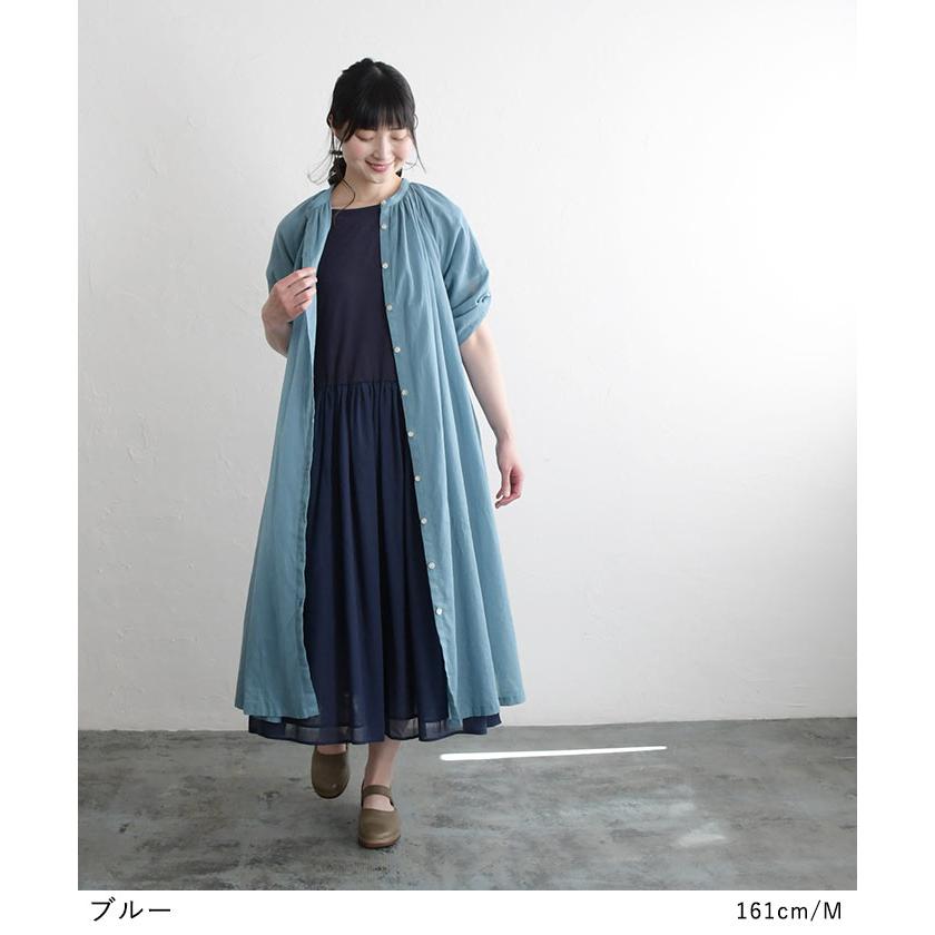 セール！ シャツワンピース 半袖 ふんわり ワンピース M〜3L コットン 