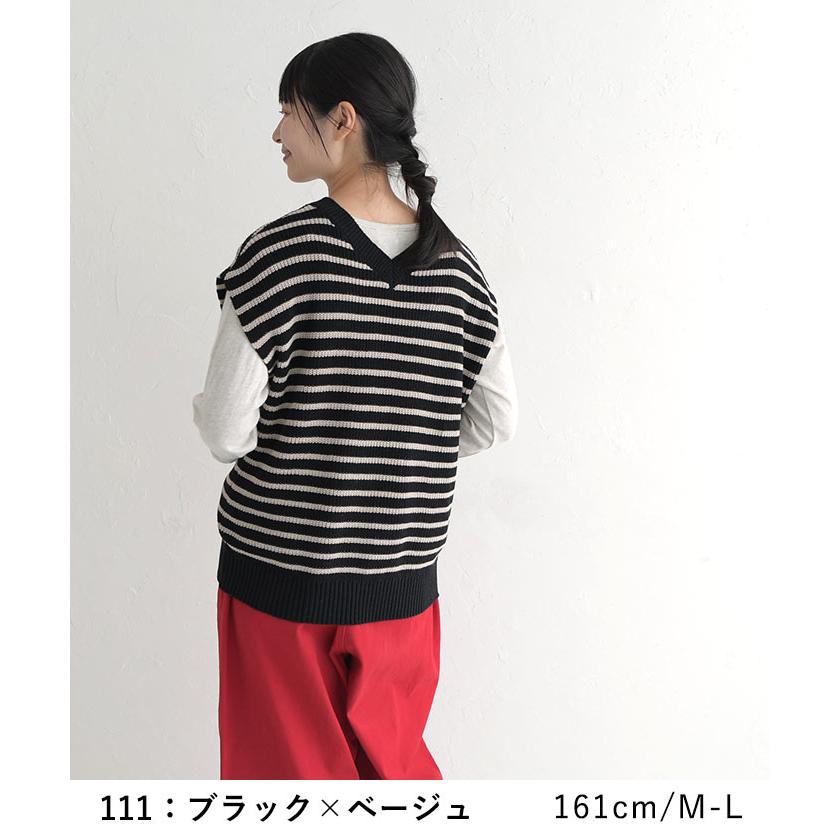 ニット ベスト 秋冬 レディース オーバーサイズ 2WAY 綿100% 大きいサイズ 23AW0901, | earth_eco_loco | 13